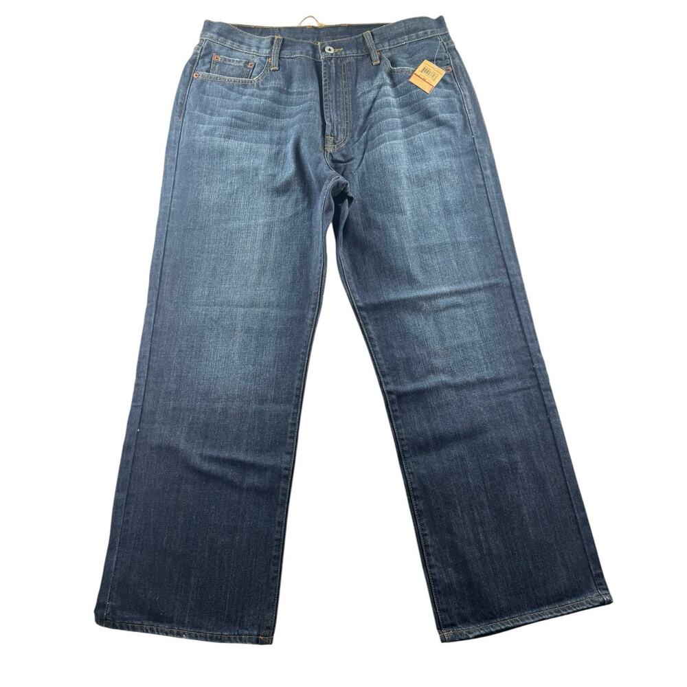 Lucky Brand 181 Relaxed Straight Mens Jeans 36x29 Short Dark Wash Denim NWT